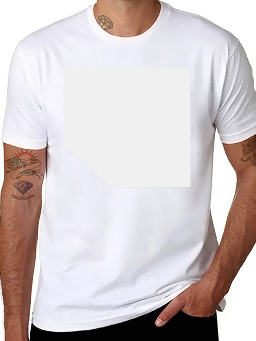 Mens Black Casual T-Shirt with Custom Print Area
