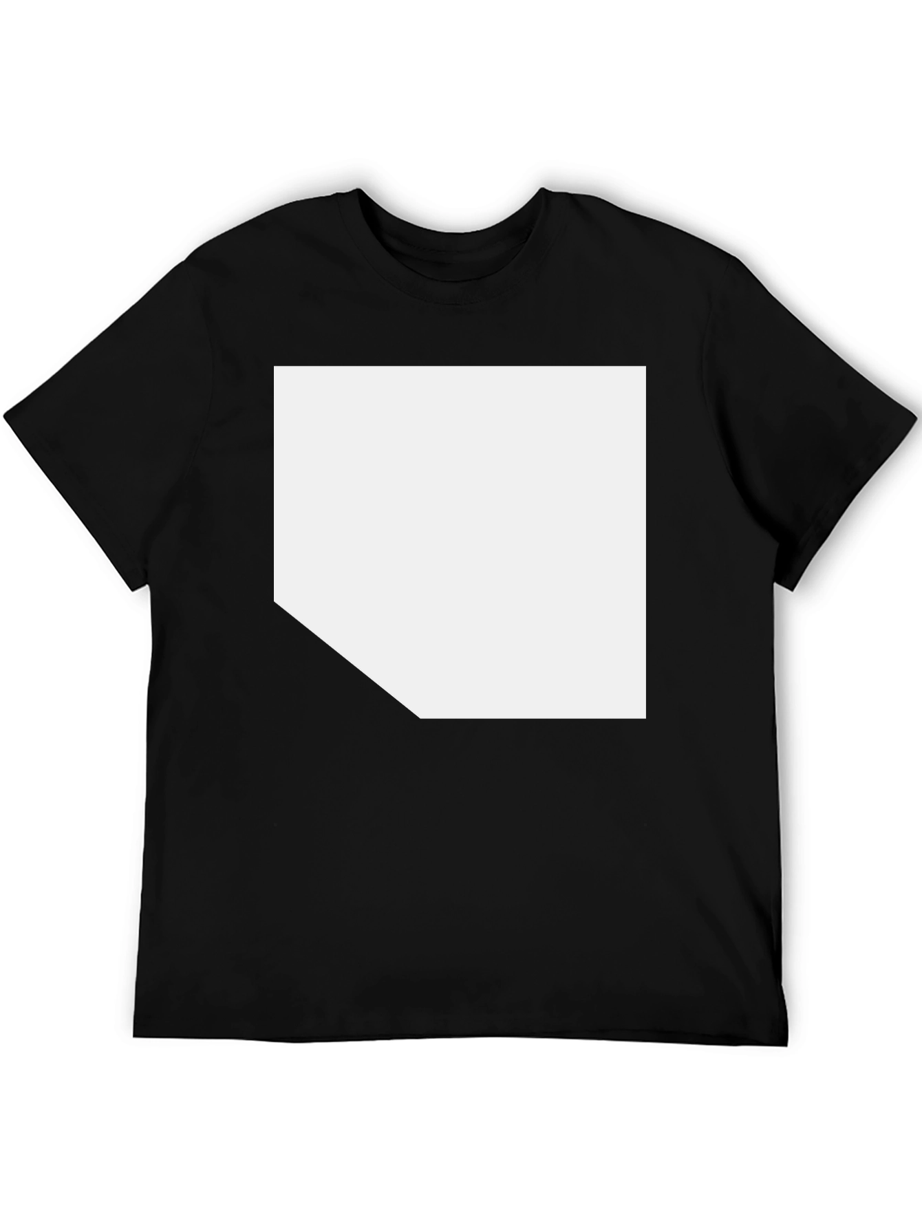 Mens Black Casual T-Shirt with Custom Print Area