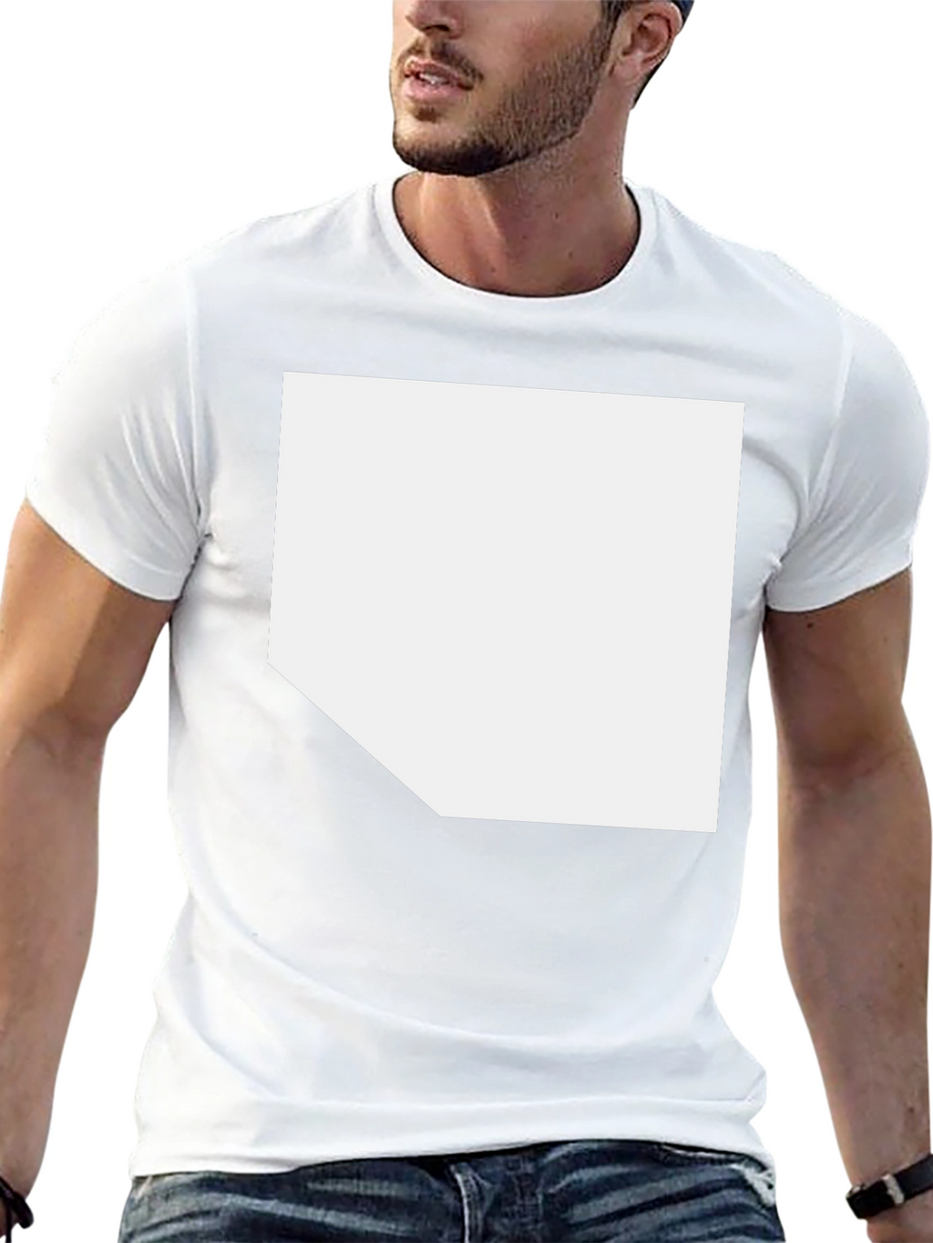 Mens Black Casual T-Shirt with Custom Print Area