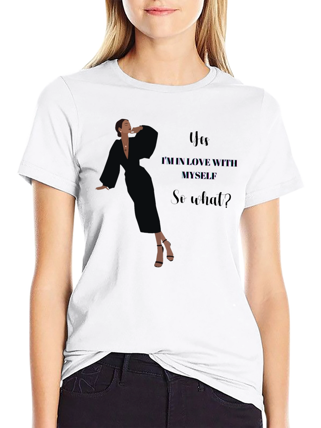Yes Im In Love With Myself Black Graphic Tee