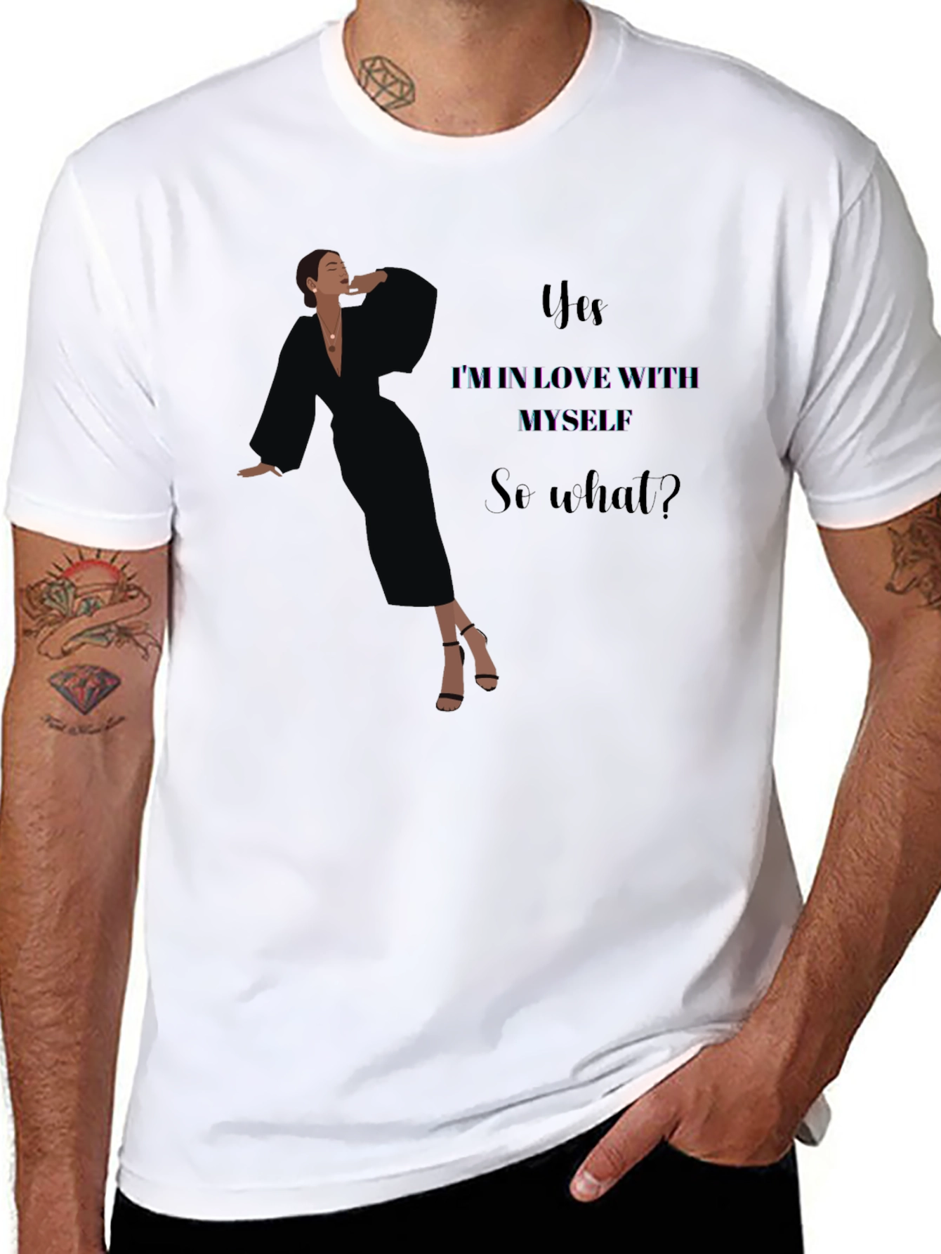 Yes Im In Love With Myself Black Graphic Tee