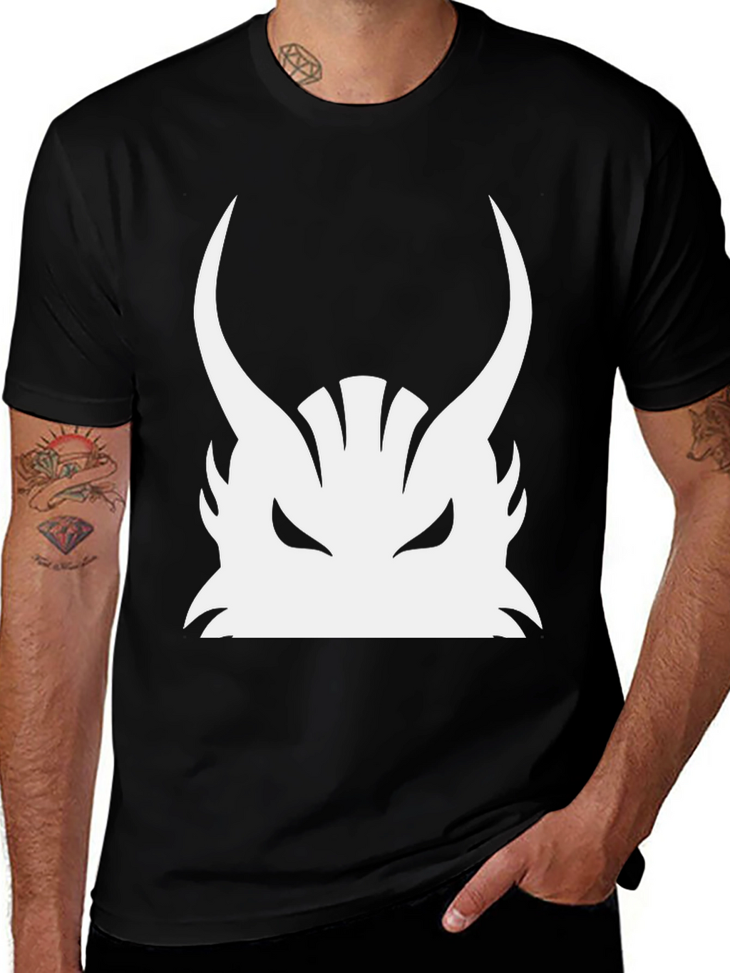 Horned Beast Graphic Tee - Black