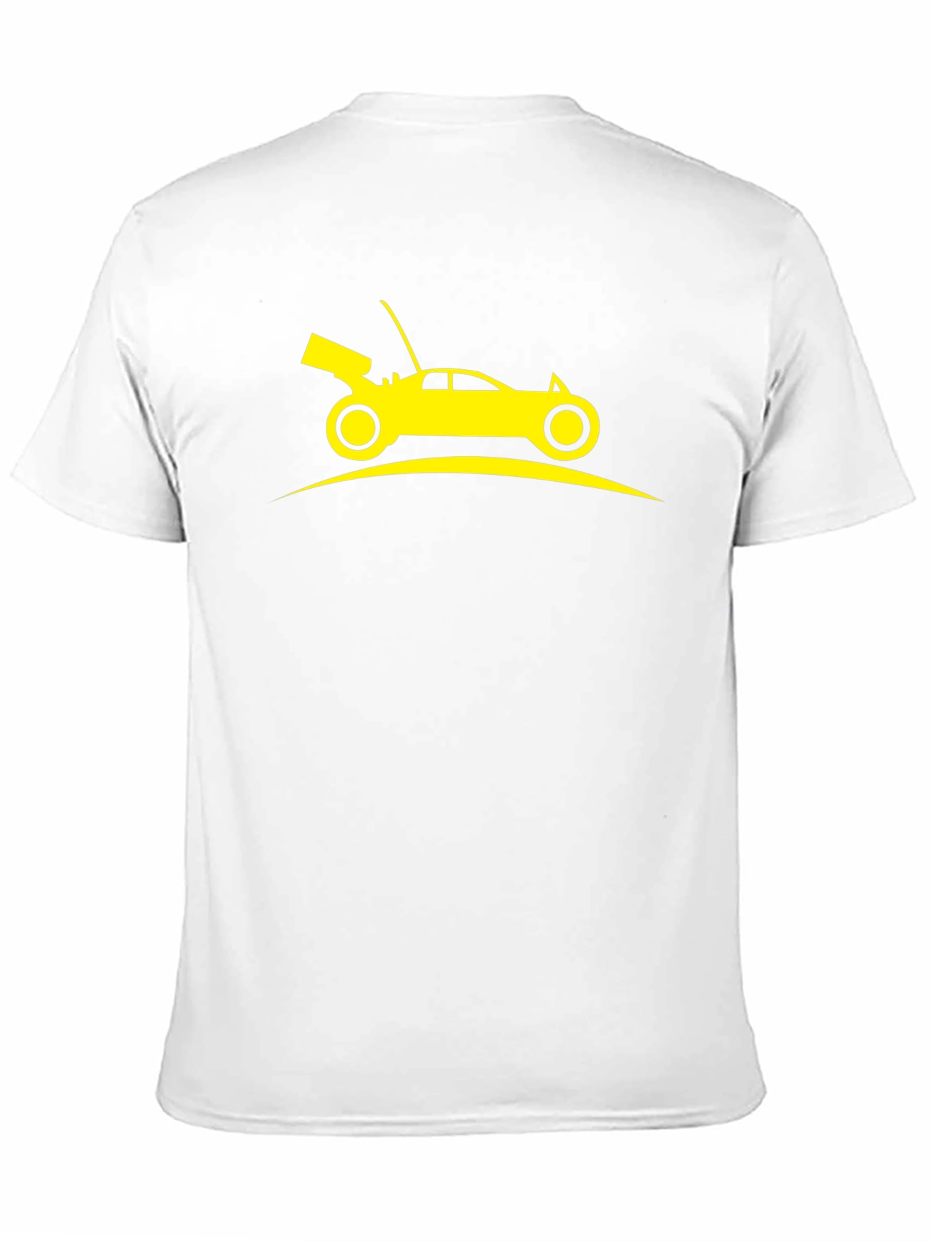 Yellow Car Graphic Black T-Shirt