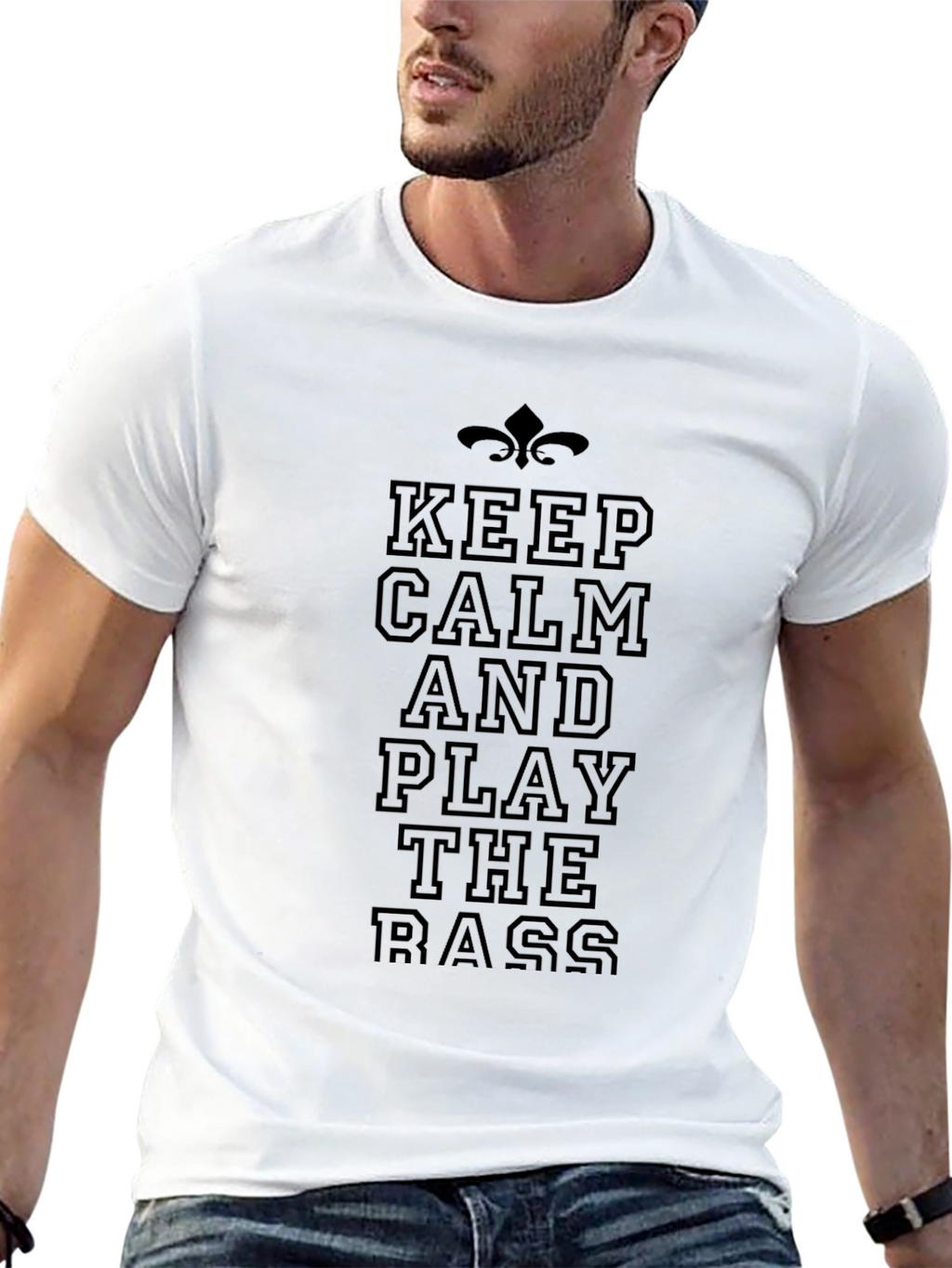 Keep Calm and Play the Bass Black T-Shirt