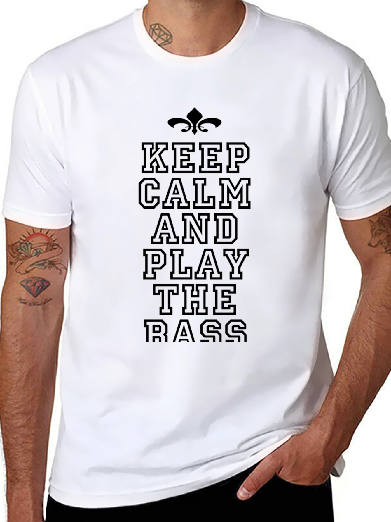 Keep Calm and Play the Bass Black T-Shirt