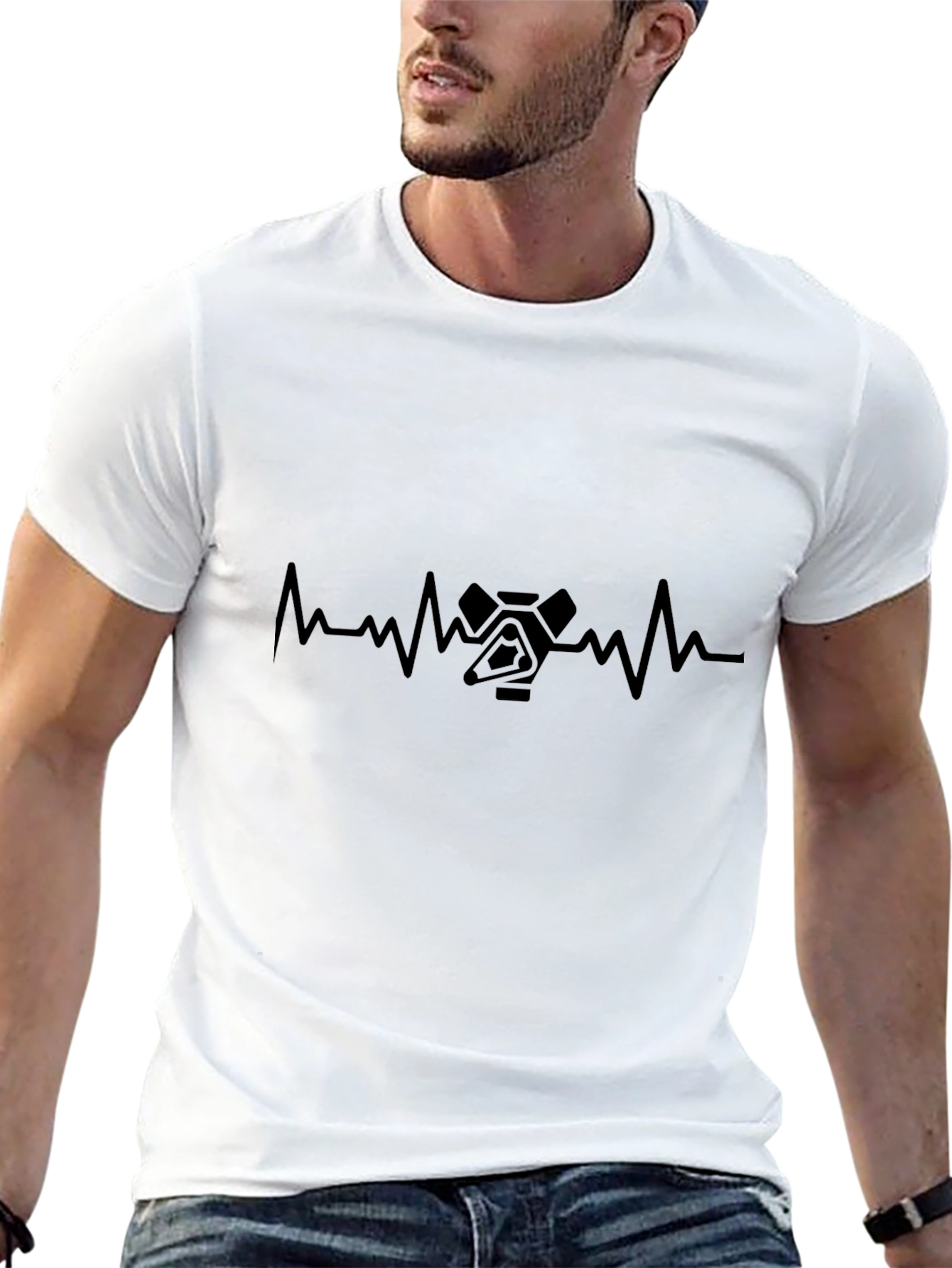 Heartbeat Robot T-Shirt - Cool Graphic Tee