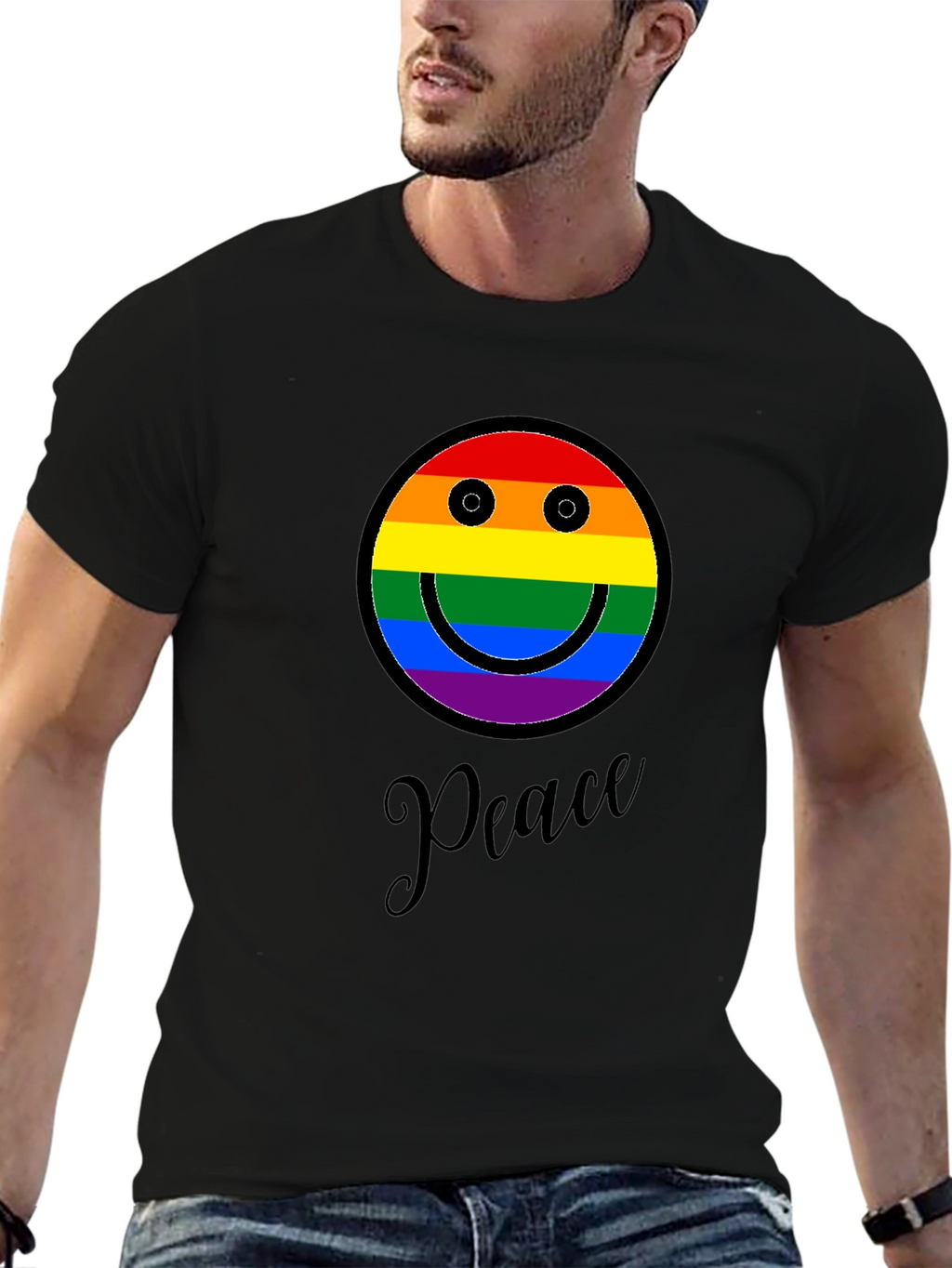 Peace Rainbow Smiley Face T-Shirt