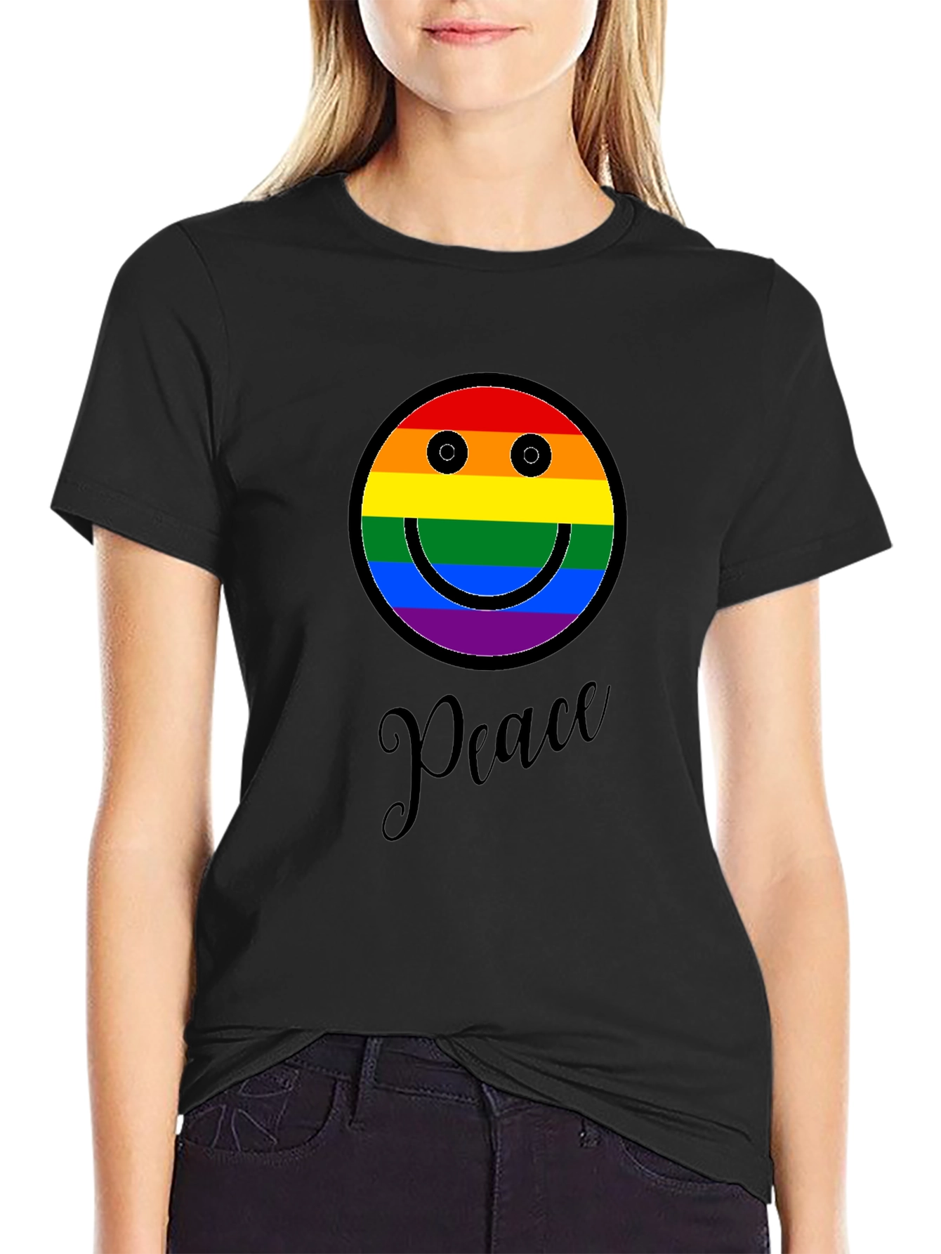 Peace Rainbow Smiley Face T-Shirt