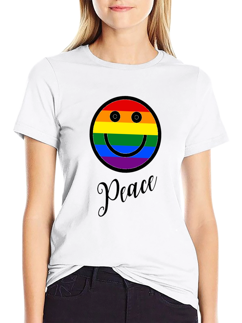 Peace Rainbow Smiley Face T-Shirt