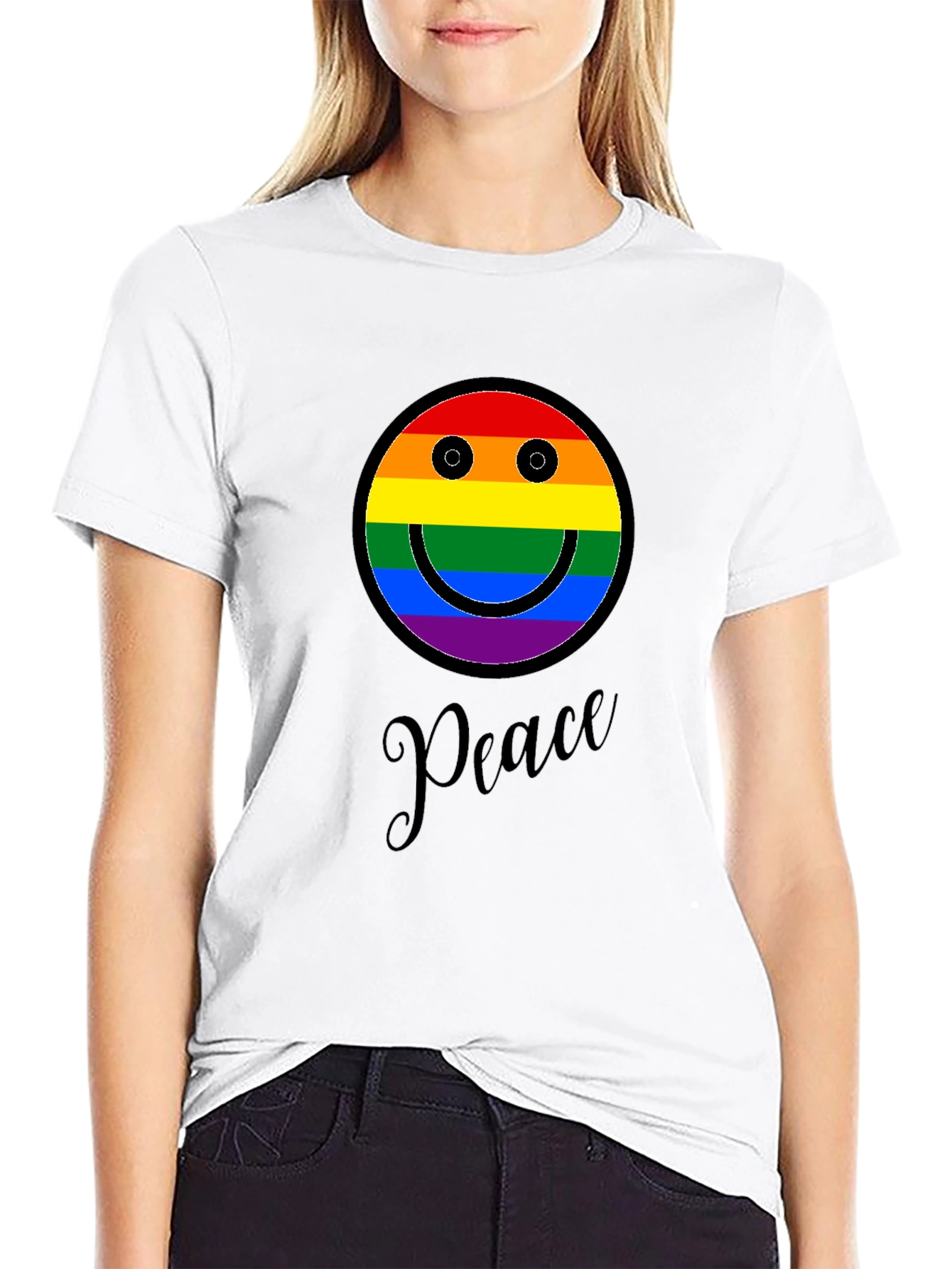 Peace Rainbow Smiley Face T-Shirt