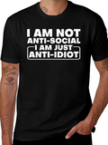 Anti-Social Anti-Idiot Graphic T-Shirt