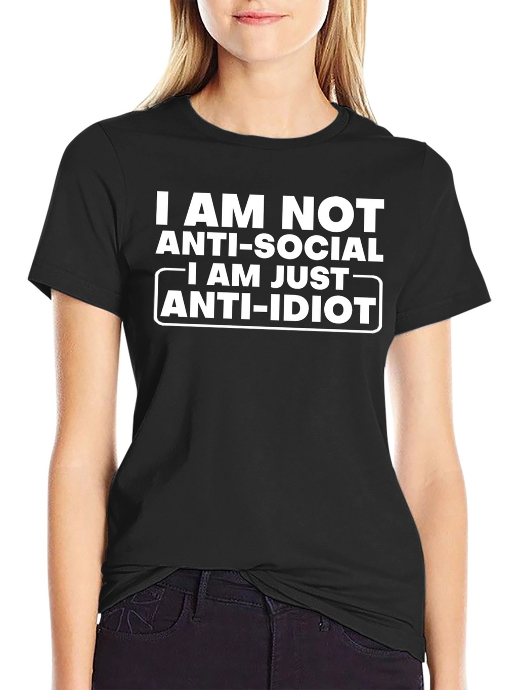 Anti-Social Anti-Idiot Graphic T-Shirt