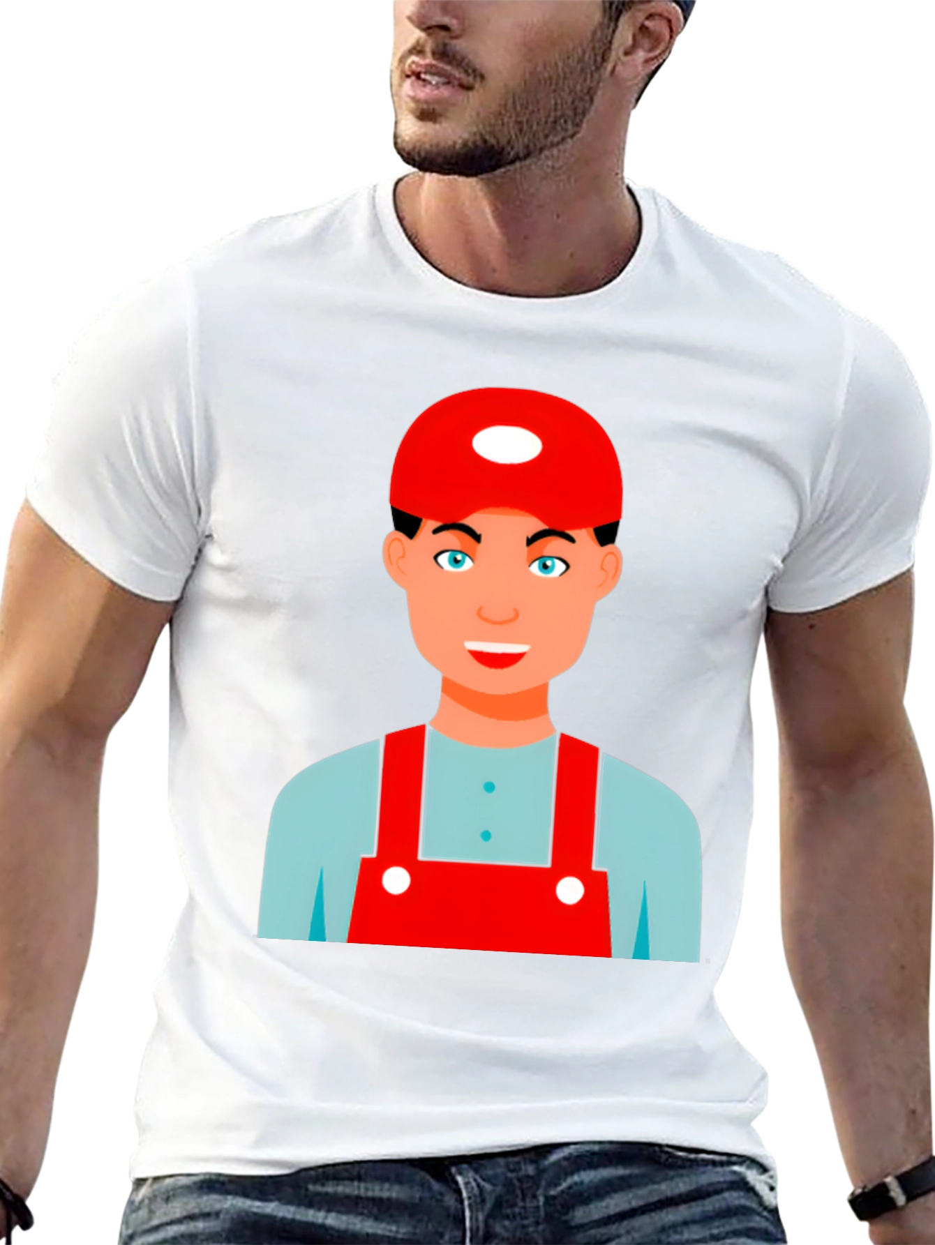 Cartoon Character Graphic Tee - Black Cotton Blend Shirt
