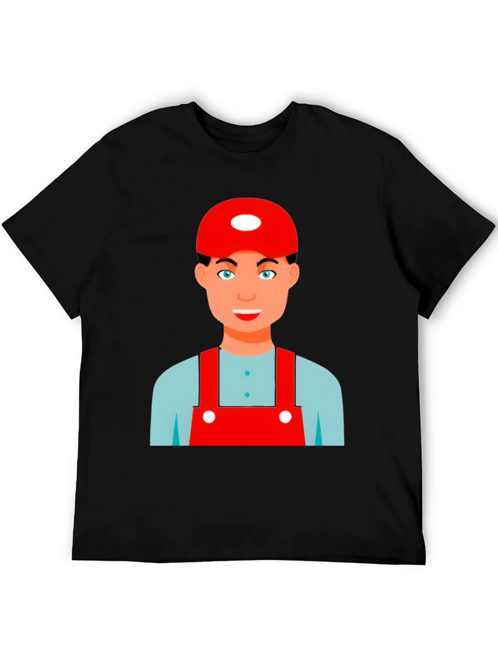 Cartoon Character Graphic Tee - Black Cotton Blend Shirt