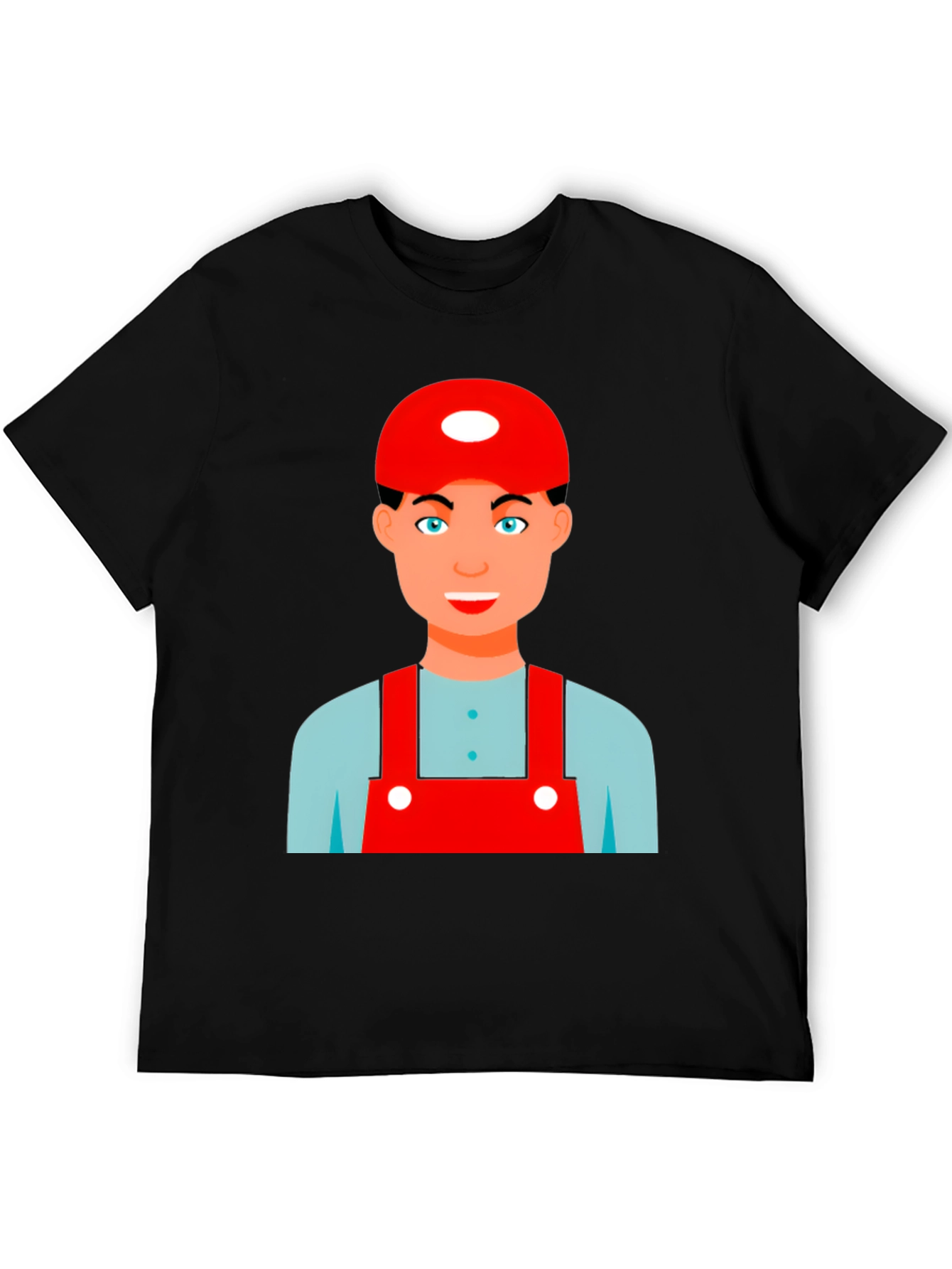 Cartoon Character Graphic Tee - Black Cotton Blend Shirt