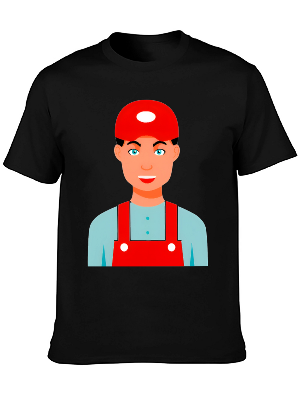Cartoon Character Graphic Tee - Black Cotton Blend Shirt