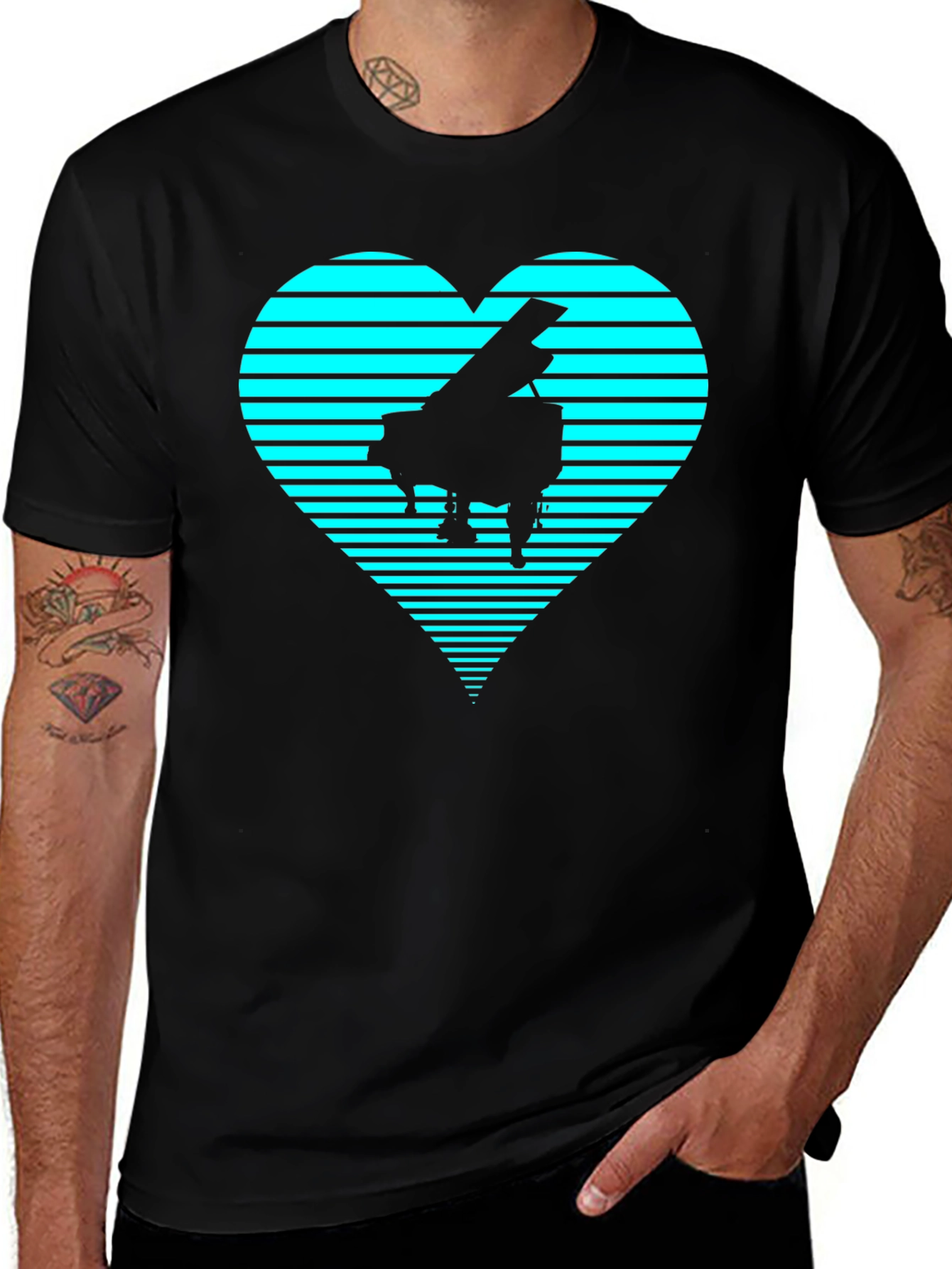 Piano Heartbeat T-Shirt - Music Lover Tee