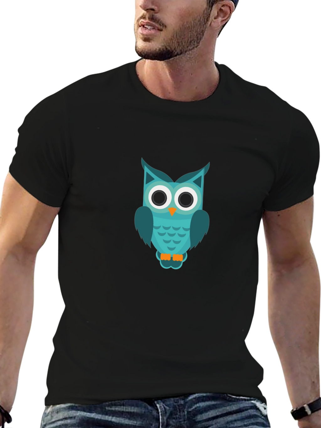 Owl Graphic T-Shirt - Cool & Casual Black Tee
