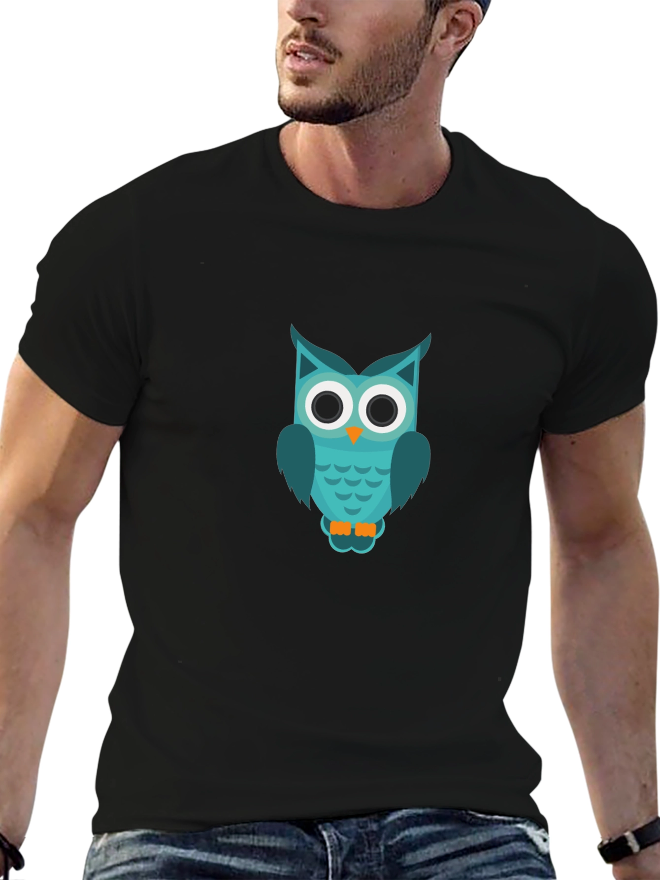 Owl Graphic T-Shirt - Cool & Casual Black Tee