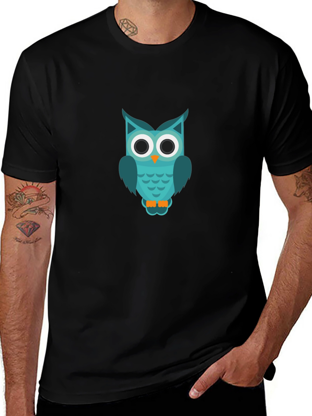 Owl Graphic T-Shirt - Cool & Casual Black Tee
