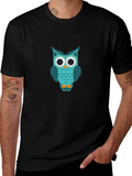 Owl Graphic T-Shirt - Cool & Casual Black Tee