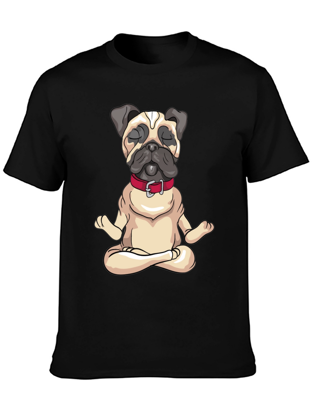 Zen Pug Black T-Shirt - Meditating Dog Graphic Tee