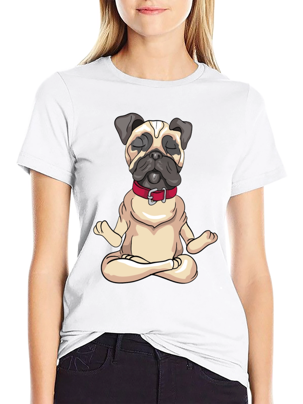 Zen Pug Black T-Shirt - Meditating Dog Graphic Tee
