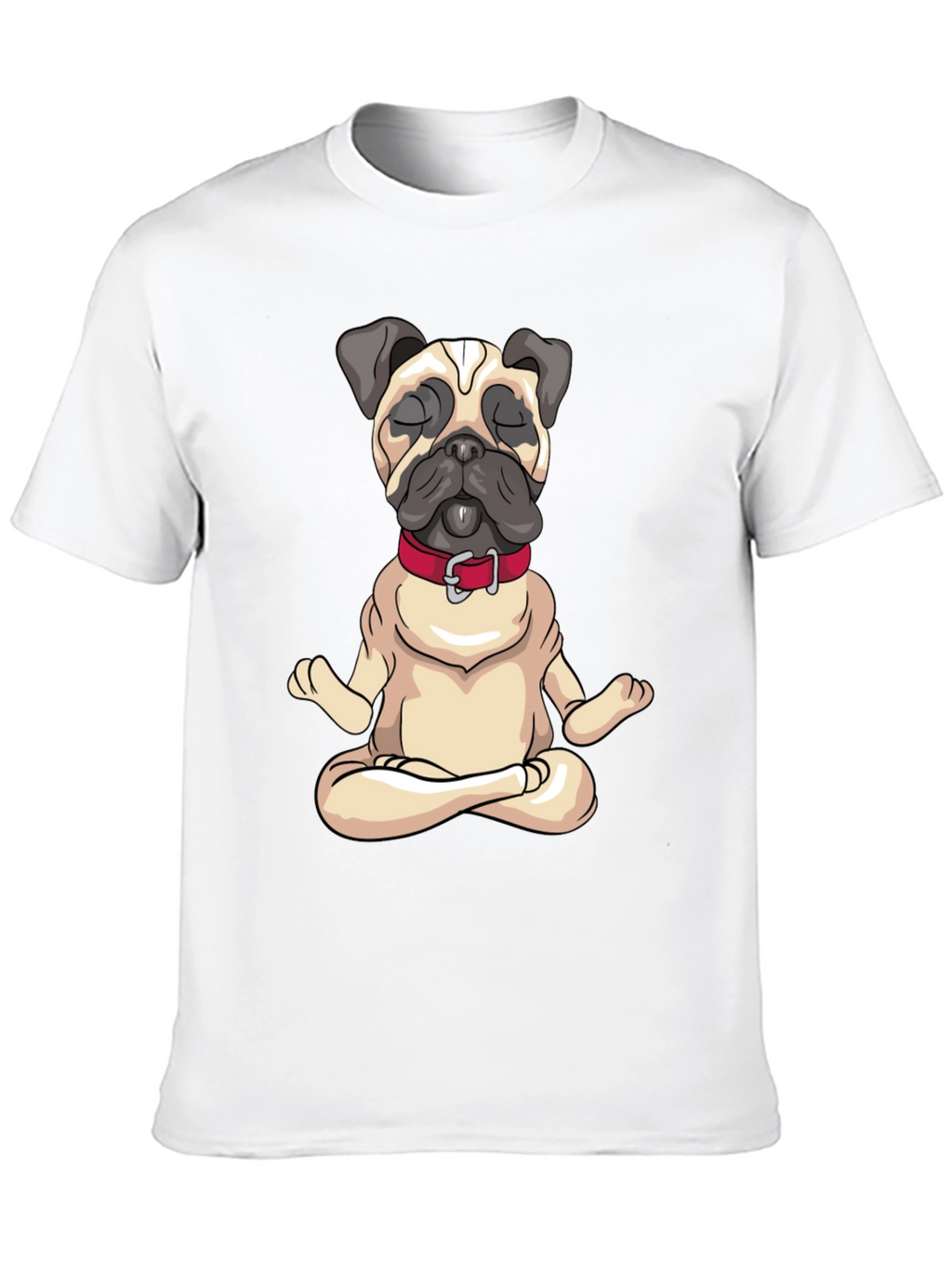 Zen Pug Black T-Shirt - Meditating Dog Graphic Tee