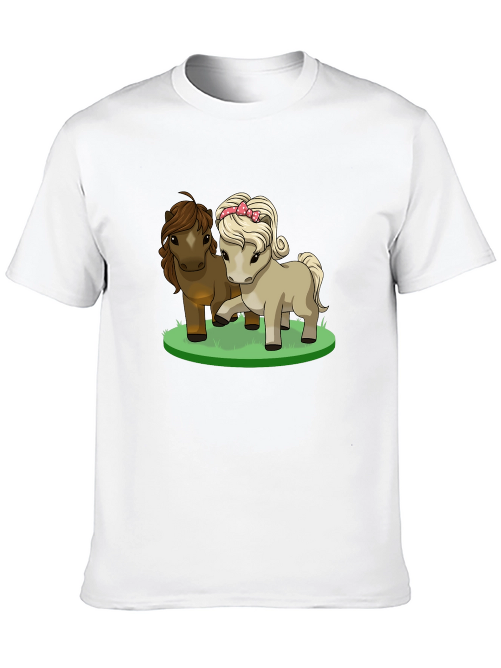 Cute Pony Cartoon Black T-Shirt