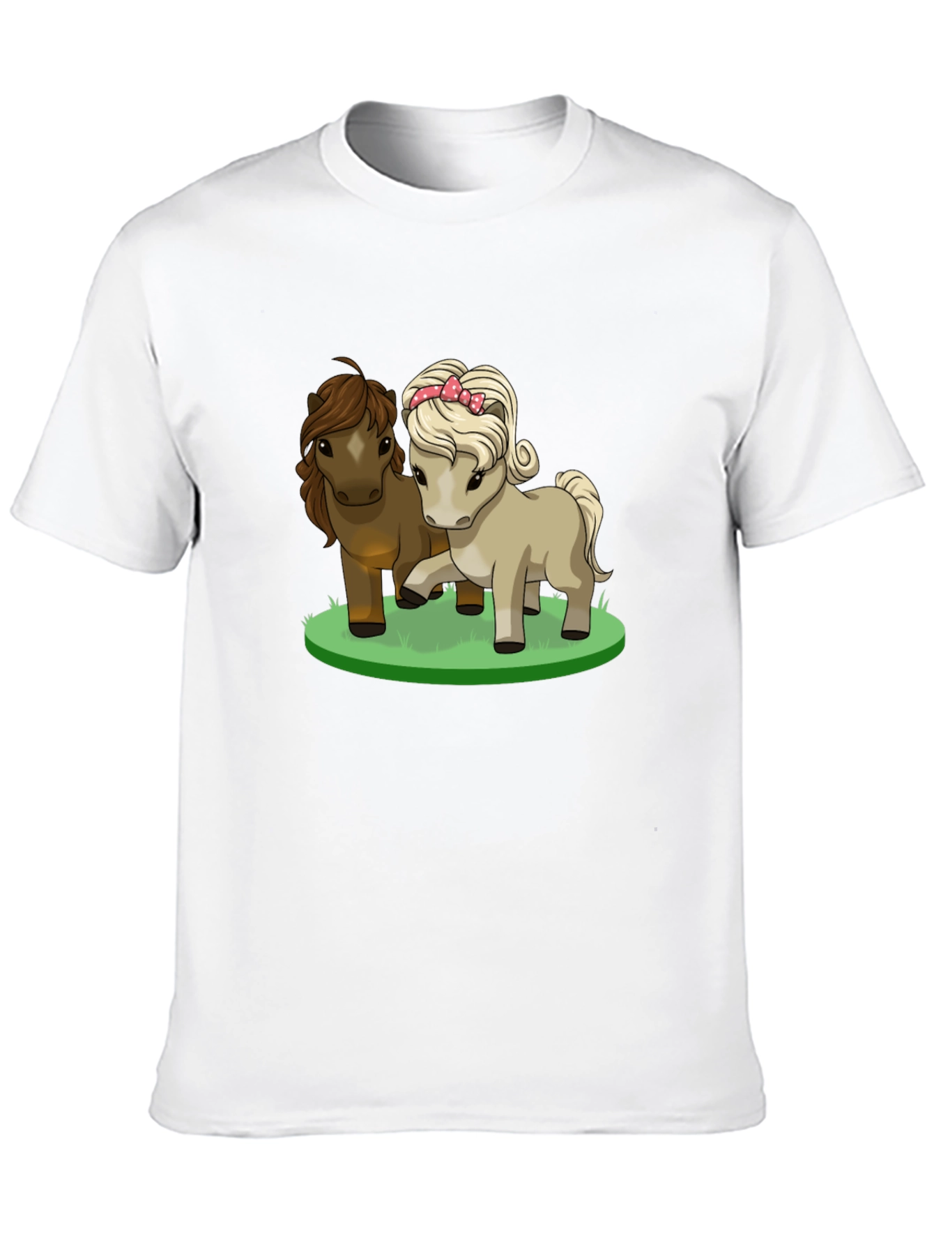 Cute Pony Cartoon Black T-Shirt