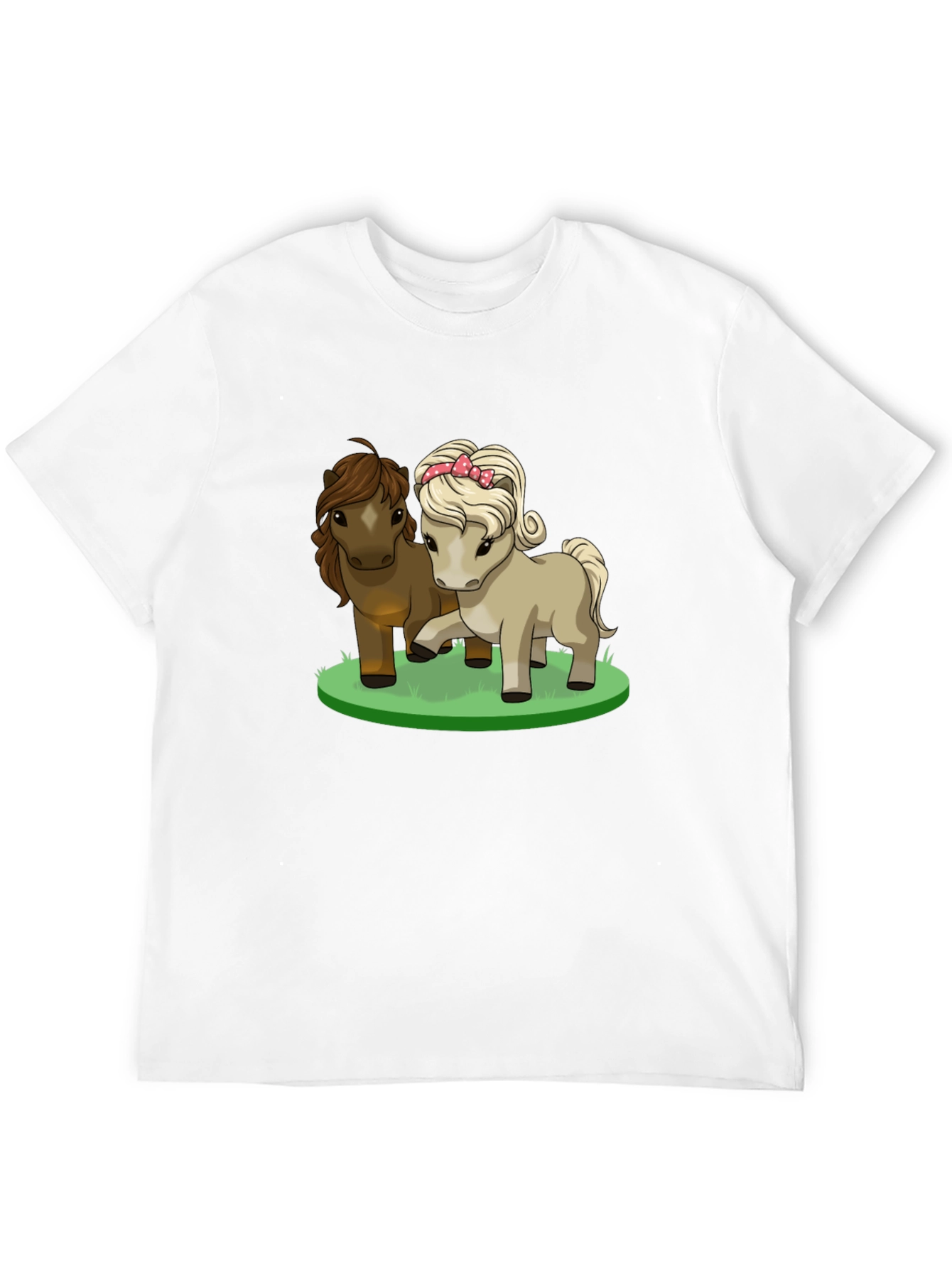 Cute Pony Cartoon Black T-Shirt