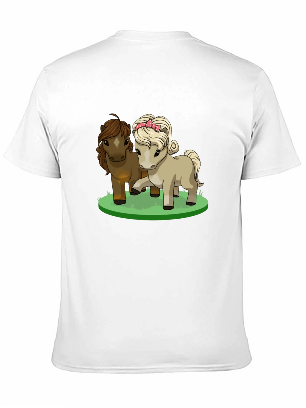 Cute Pony Cartoon Black T-Shirt