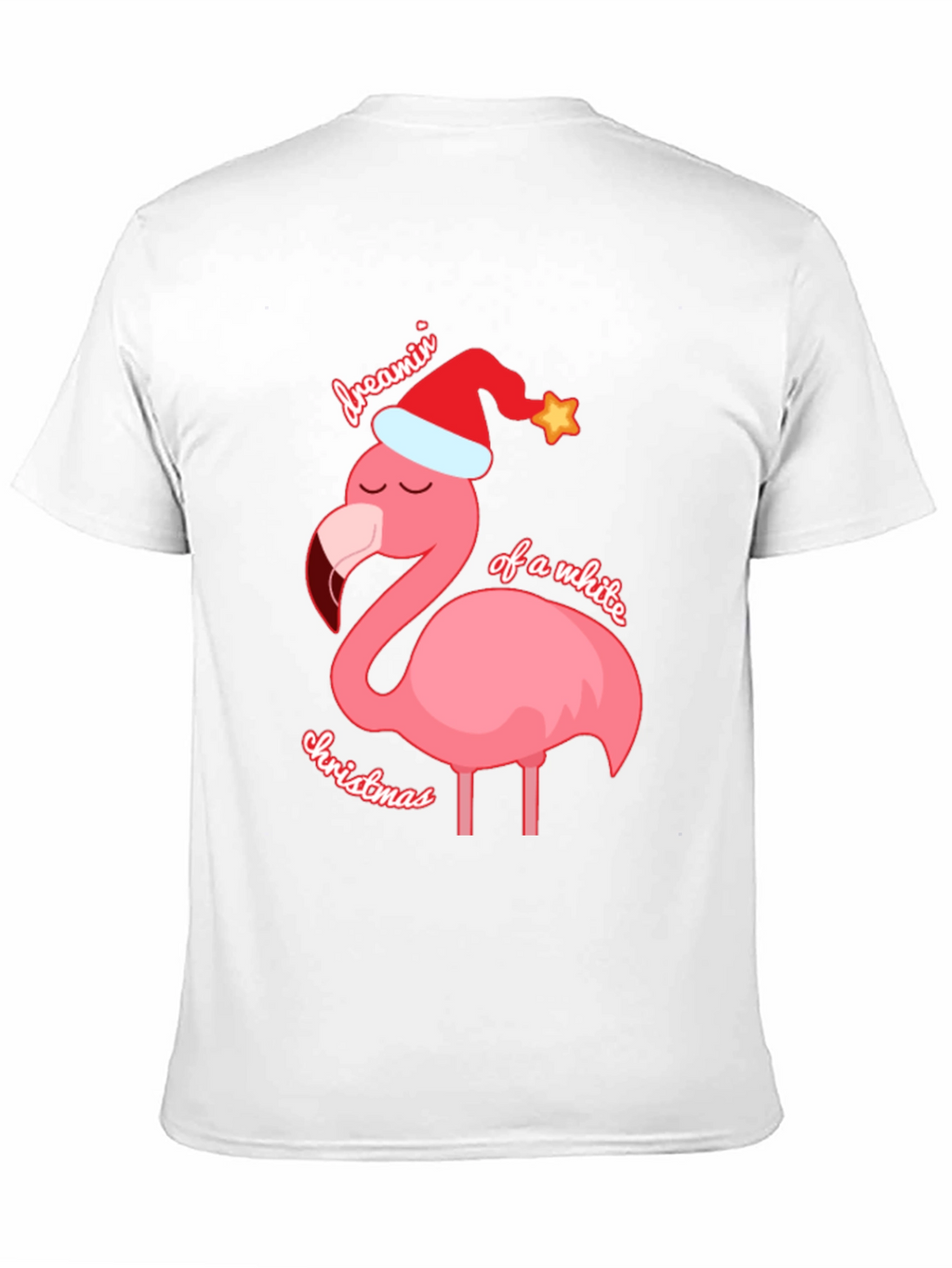 Dreamin of a White Christmas Flamingo T-Shirt