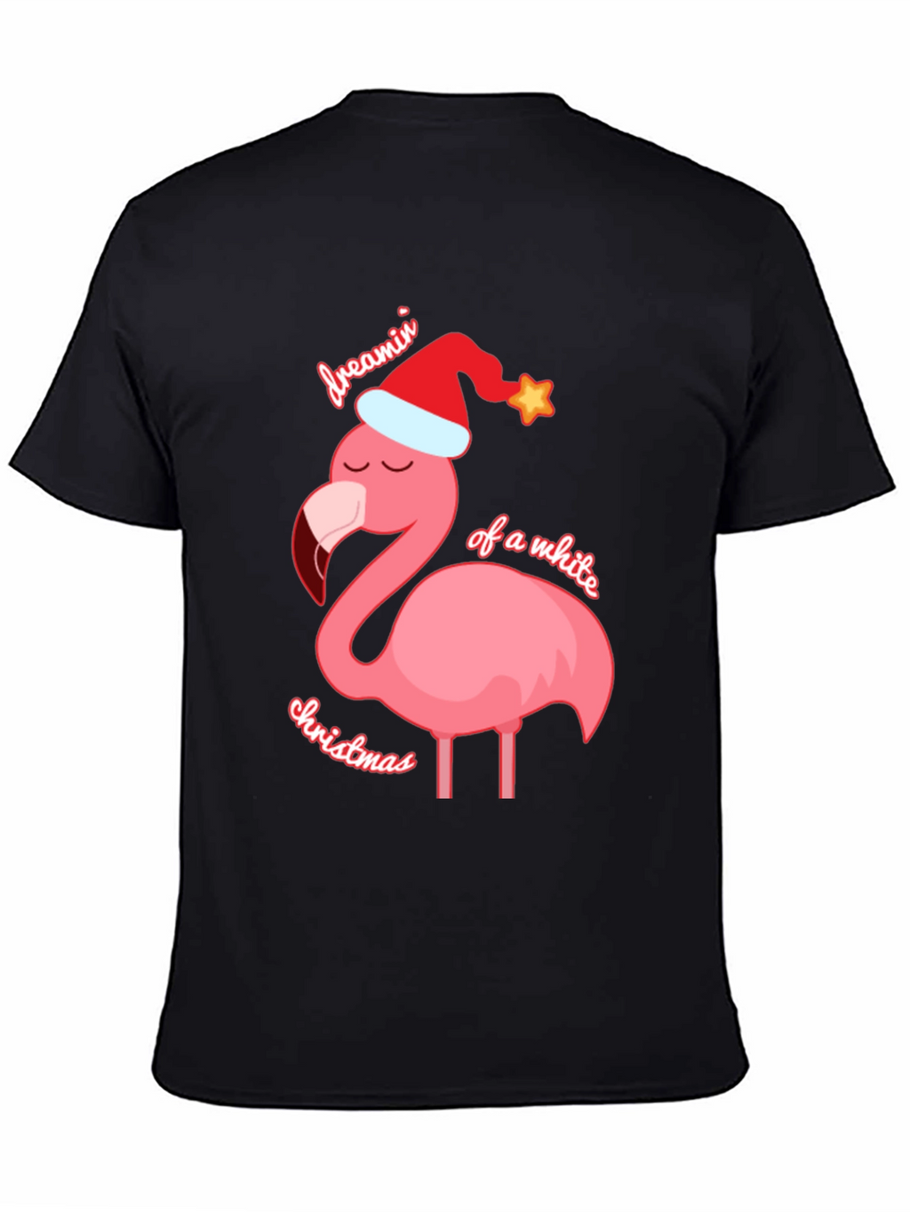 Dreamin of a White Christmas Flamingo T-Shirt