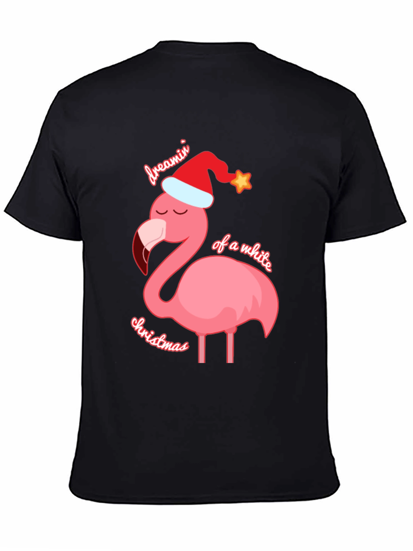 Dreamin of a White Christmas Flamingo T-Shirt