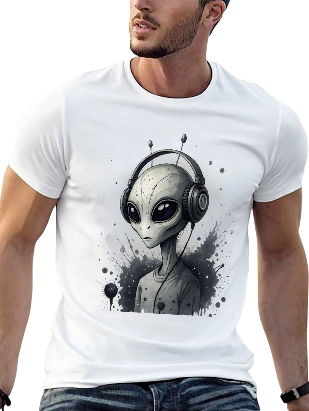Alien DJ Graphic Tee - Black