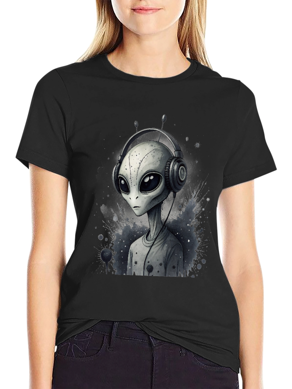Alien DJ Graphic Tee - Black