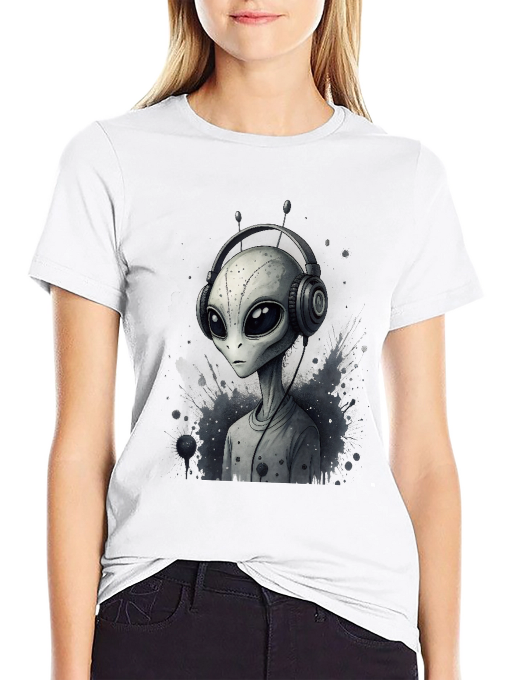 Alien DJ Graphic Tee - Black