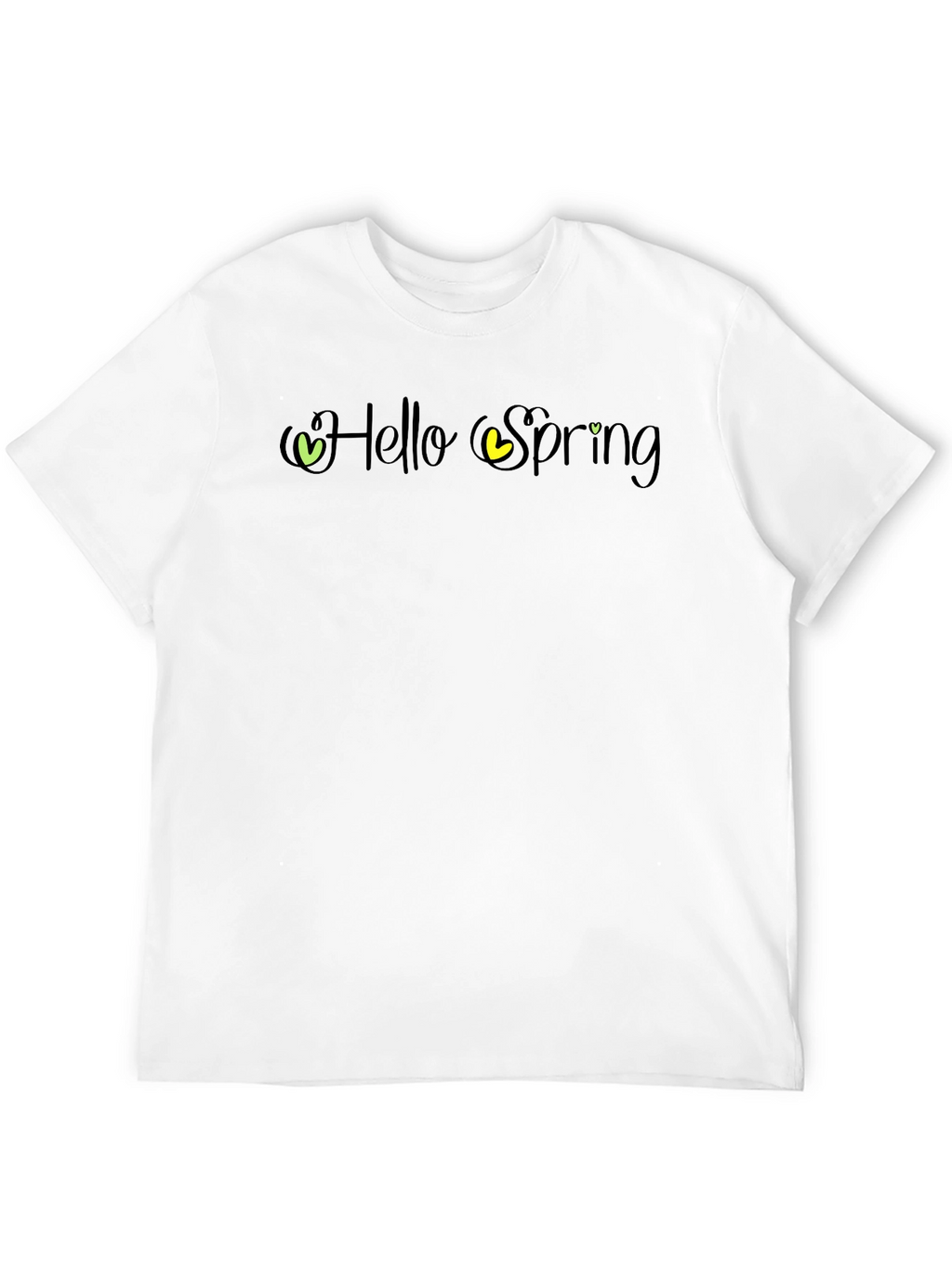 Hello Spring Graphic Tee - Black Cotton T-Shirt