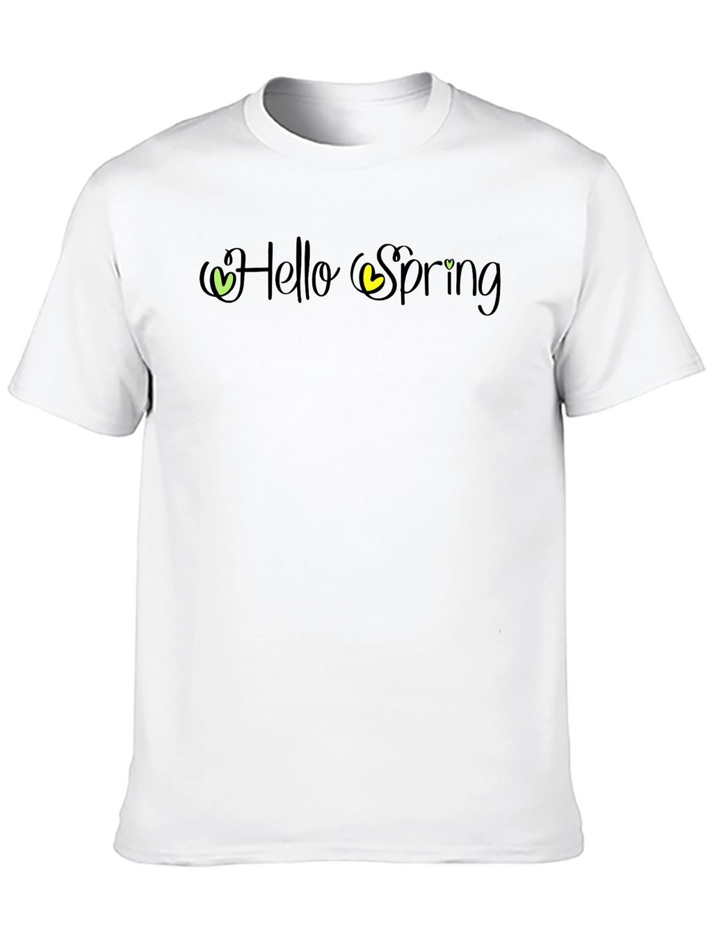 Hello Spring Graphic Tee - Black Cotton T-Shirt