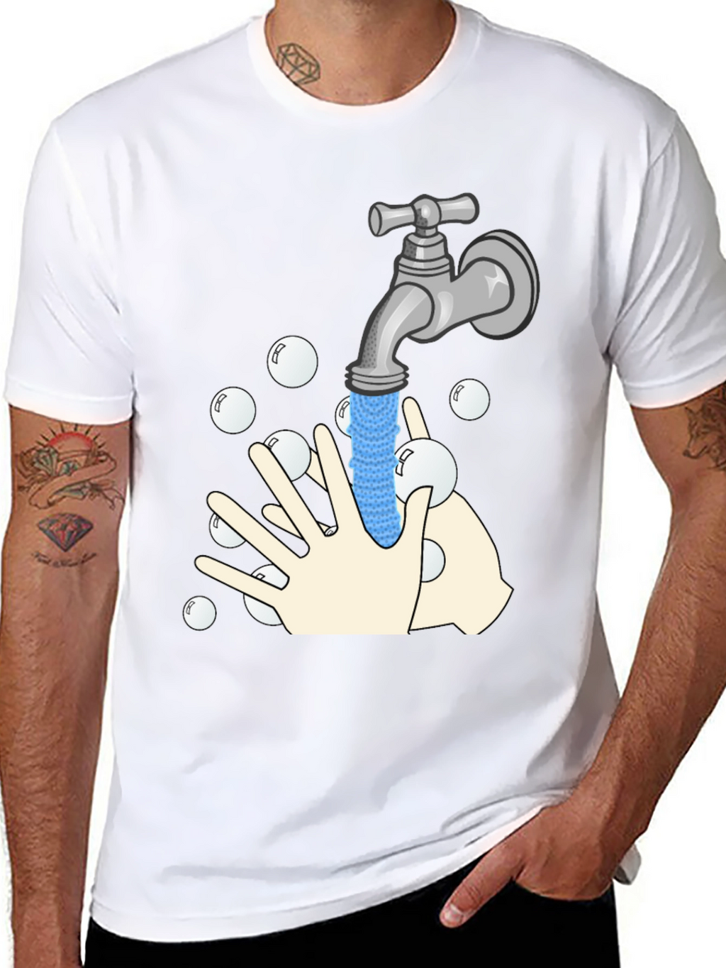 Wash Your Hands Graphic T-Shirt - Stay Safe