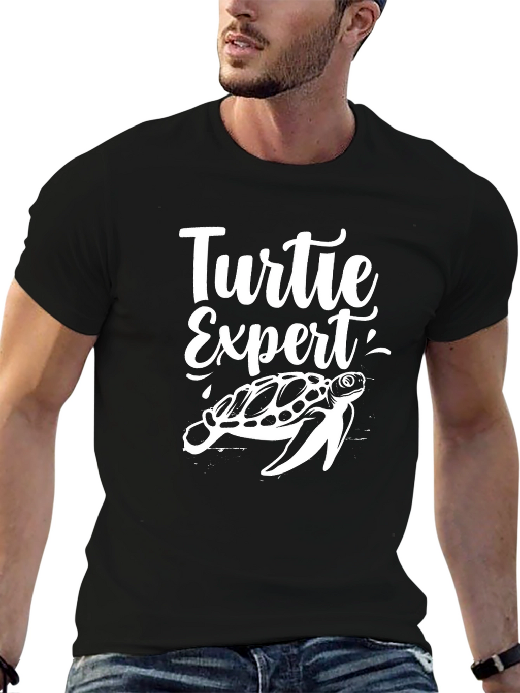 Turtle Expert Black Graphic T-Shirt