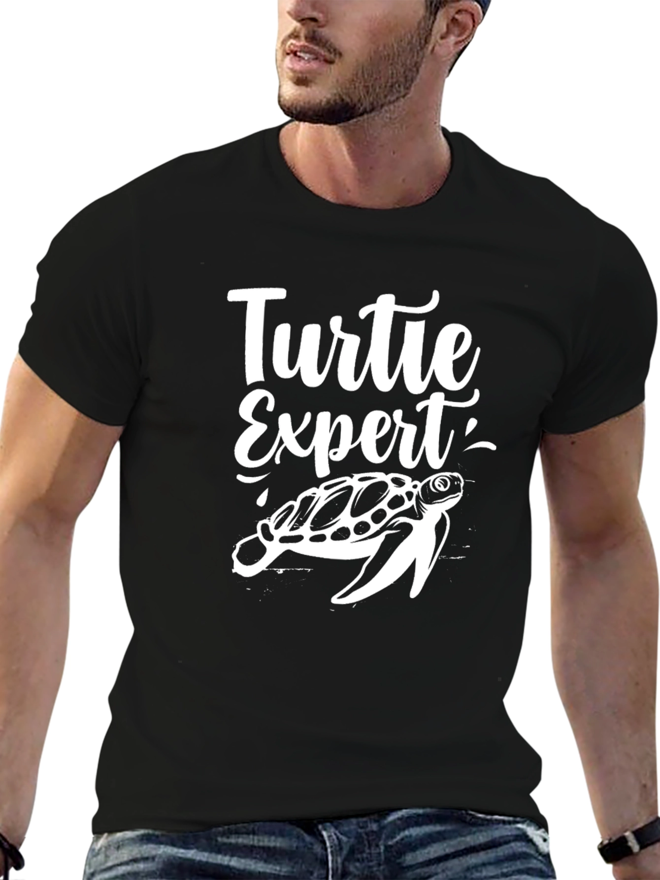 Turtle Expert Black Graphic T-Shirt