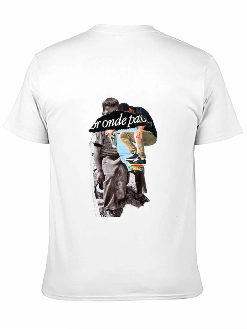 Skateboarding Graphic Print Black T-Shirt