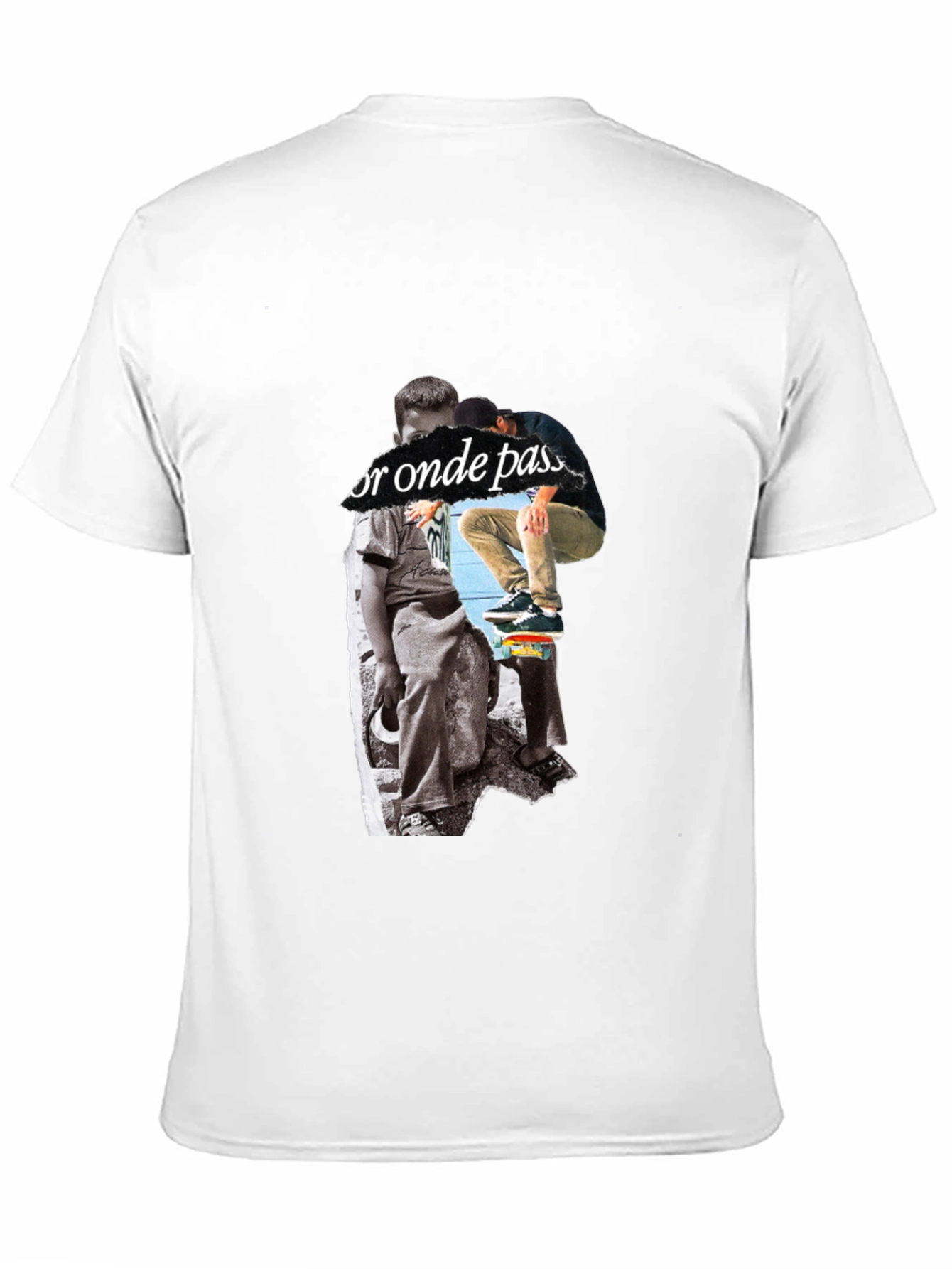 Skateboarding Graphic Print Black T-Shirt