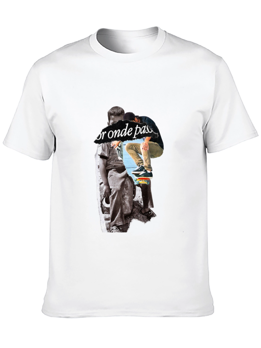 Skateboarding Graphic Print Black T-Shirt