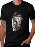 Skateboarding Graphic Print Black T-Shirt