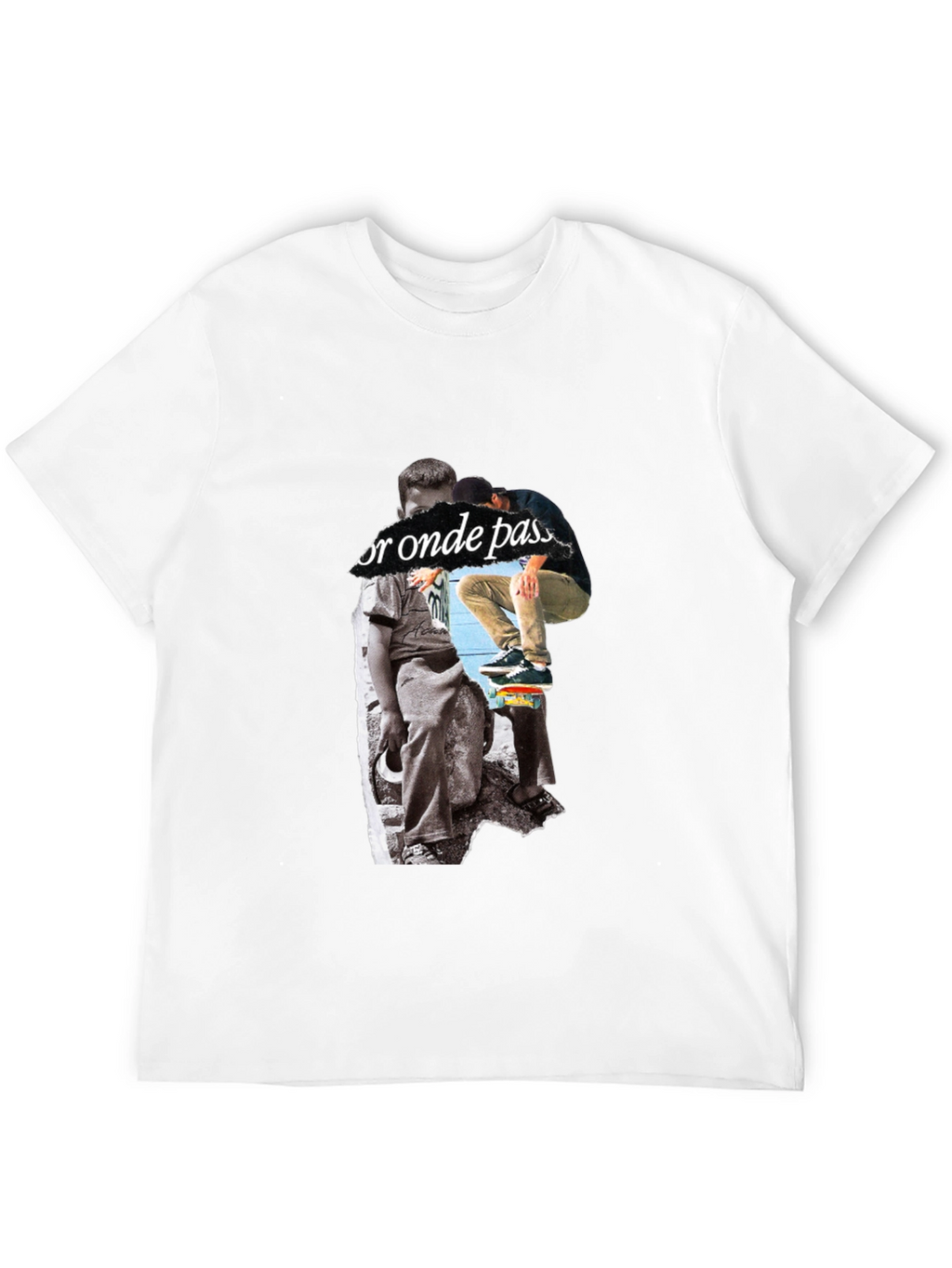 Skateboarding Graphic Print Black T-Shirt