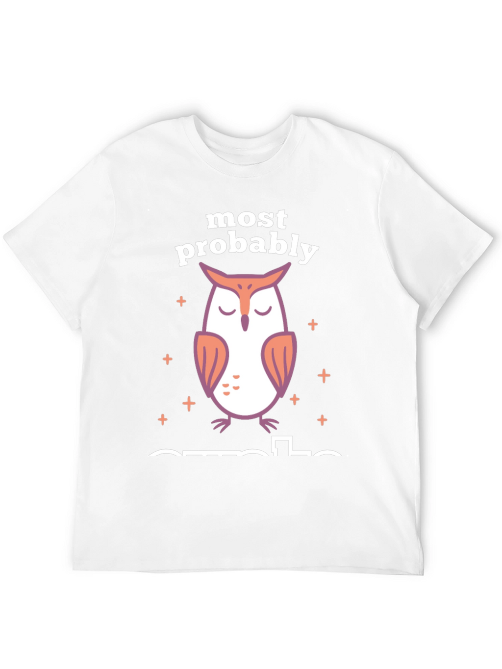 Most Probably Asleep Owl Graphic T-Shirt