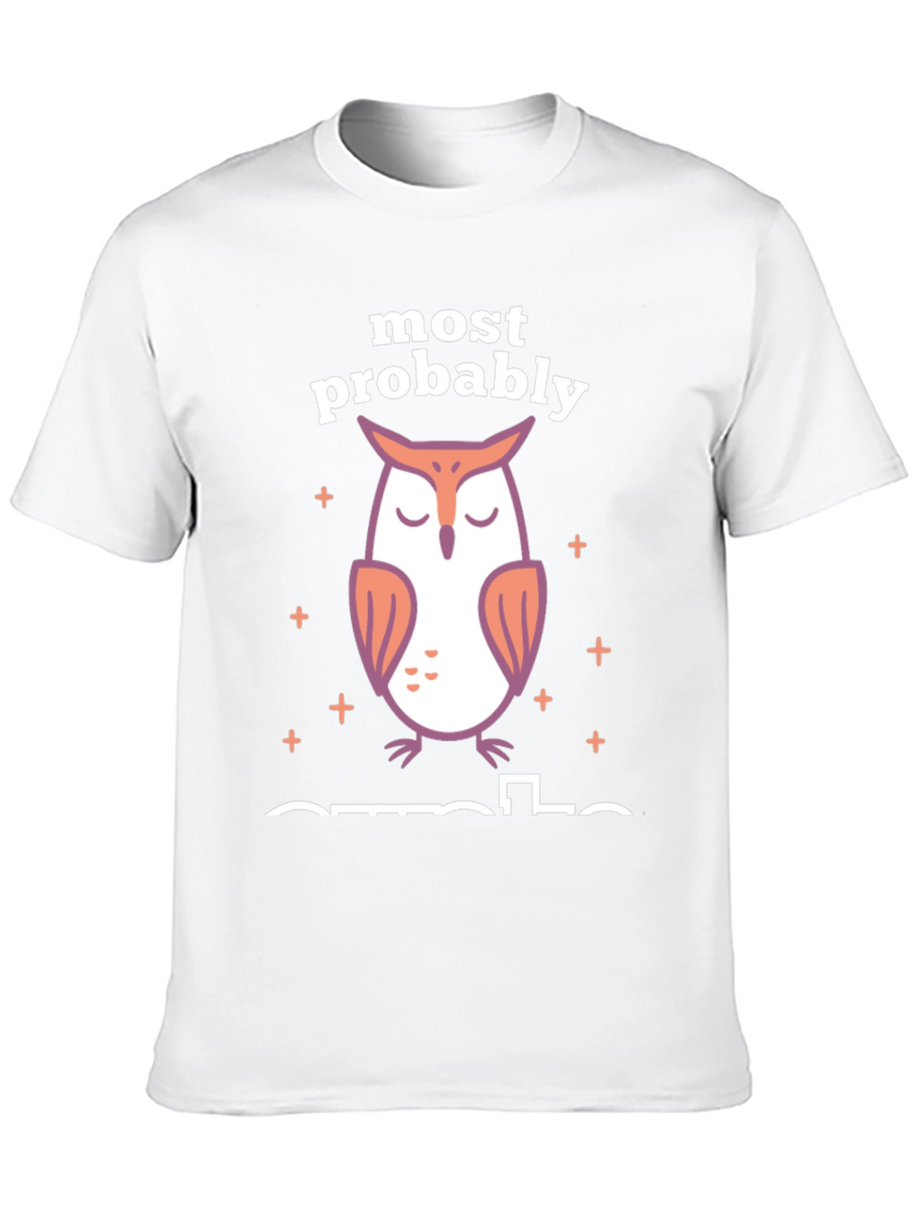 Most Probably Asleep Owl Graphic T-Shirt